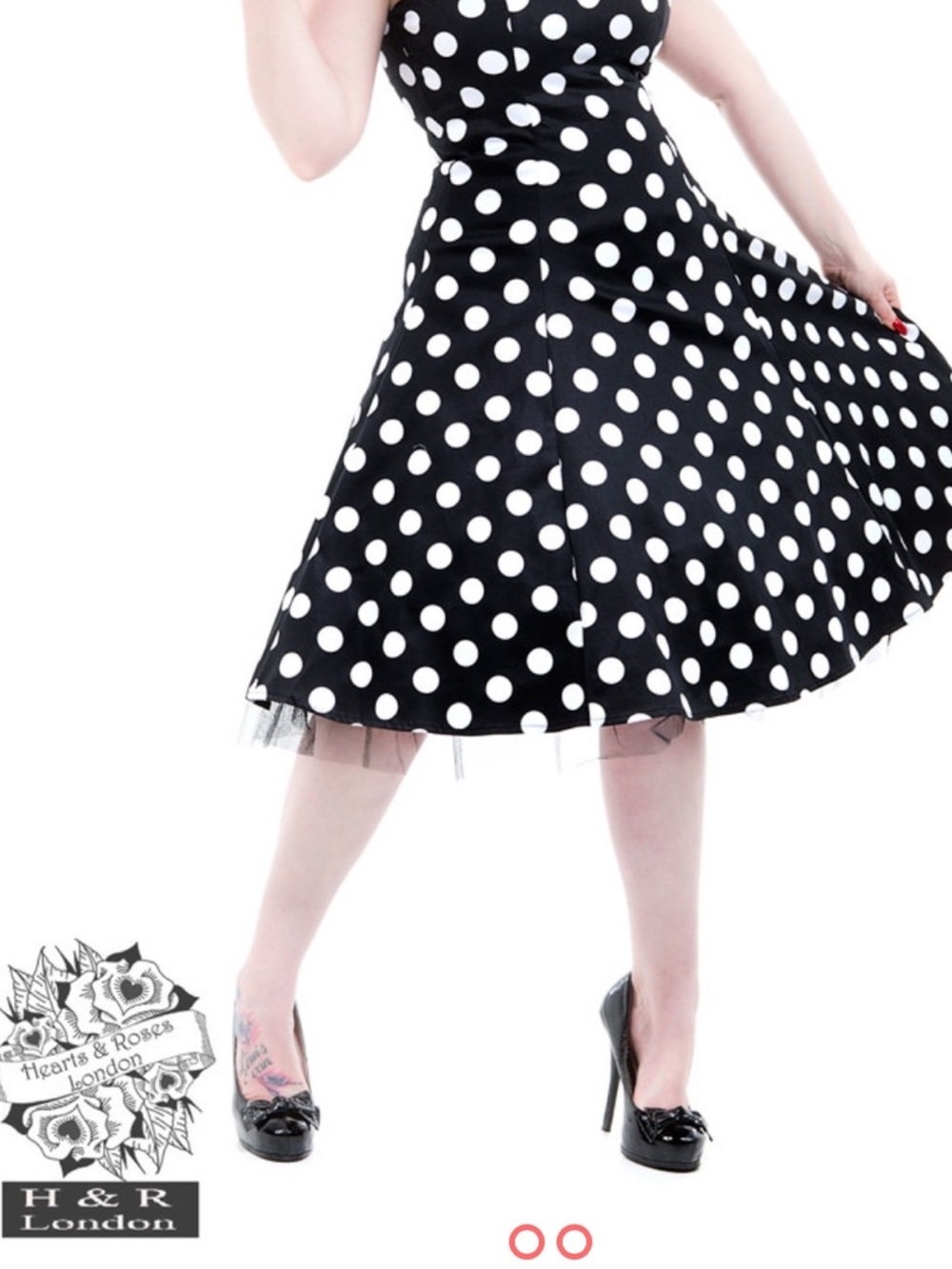 Hearts & Roses of London pinup tea dress polka dot retro criniline petticoat